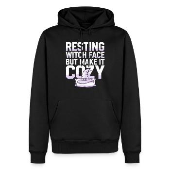 Confortable, Horreur, Esthétique, Effrayant, Confortable - Sweat à capuche Premium bio Homme - noir - Devant - Nico (187cm)