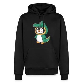 Pingouin mignon en costume de crocodile - Sweat à capuche Premium bio Homme - noir - Devant - Nico (187cm)