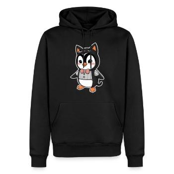 Süßer Pinguin Im Tierkostüm Mit Fliege - Männer Premium Bio Hoodie - Schwarz - Vorne - Nico (187cm)