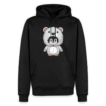 Pingouin en costume d’ours câlin - Sweat à capuche Premium bio Homme - noir - Devant - Nico (187cm)