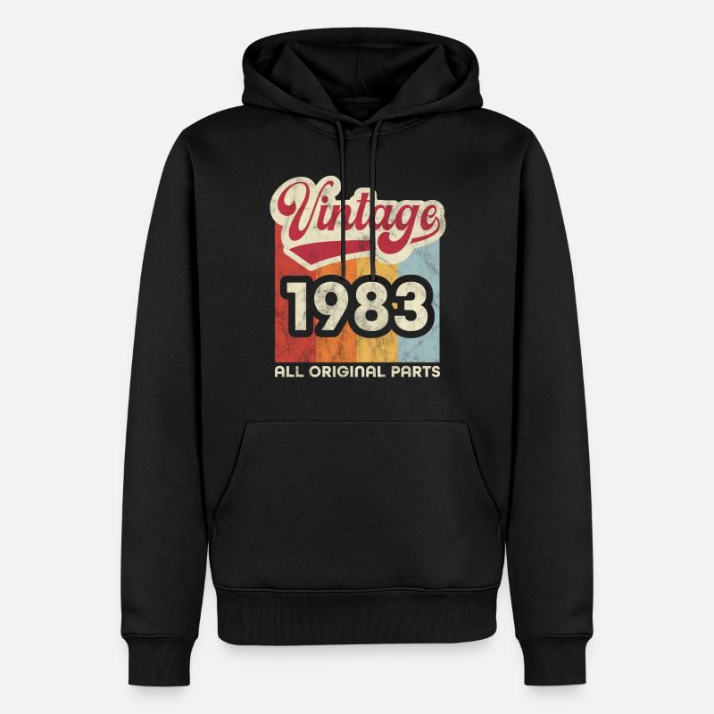 Millésime 1983 - Sweat à capuche Premium bio Homme - noir