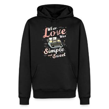 Romantische Nostalgie Vintage Romance Classic Love - Männer Premium Bio Hoodie - Schwarz - Vorne - Nico (187cm)