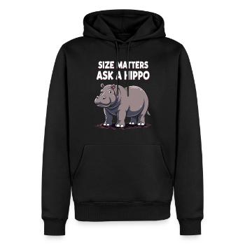 Humour hippopotame, citations sarcastiques, drôle - Sweat à capuche Premium bio Homme - noir - Devant - Nico (187cm)