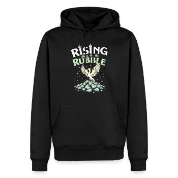 Autonomisation de la séparation, amour de soi, nouveaux départs - Sweat à capuche Premium bio Homme - noir - Devant - Nico (187cm)
