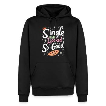 Séparation, autonomisation, amour de soi, nouveaux départs - Sweat à capuche Premium bio Homme - noir - Devant - Nico (187cm)