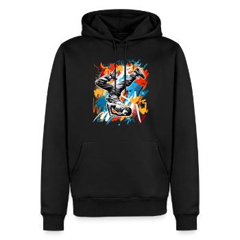 Breakdance - Männer Premium Bio Hoodie - Schwarz - Vorne - Nico (187cm)
