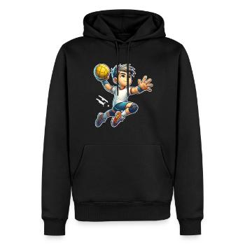 Handball Joueurs de handball - Sweat à capuche Premium bio Homme - noir - Devant - Nico (187cm)