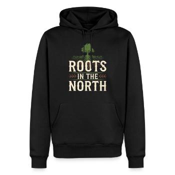 Skandinavische Ästhetik, Nordischer - Männer Premium Bio Hoodie - Schwarz - Vorne - Nico (187cm)