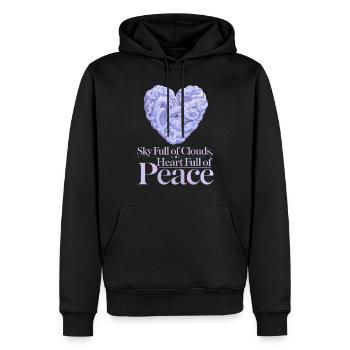 Wolkenblick, Entspannender Himmel, Verträumte - Männer Premium Bio Hoodie - Schwarz - Vorne - Nico (187cm)