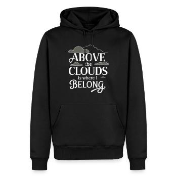 Wolkenblick, Entspannender Himmel, Verträumte - Männer Premium Bio Hoodie - Schwarz - Vorne - Nico (187cm)