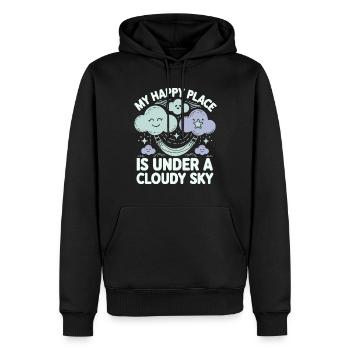 Wolkenblick, Entspannender Himmel, Verträumte - Männer Premium Bio Hoodie - Schwarz - Vorne - Nico (187cm)