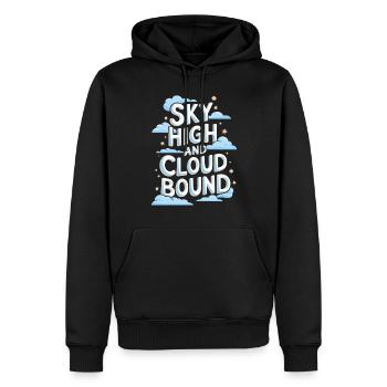Vue sur les nuages, ciel relaxant, rêveur - Sweat à capuche Premium bio Homme - noir - Devant - Nico (187cm)