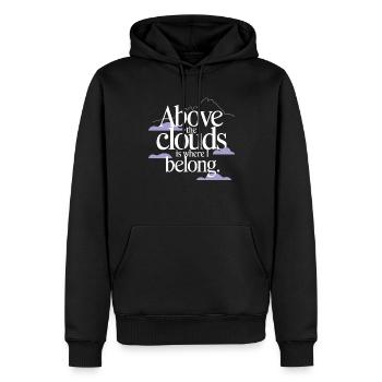 Wolkenblick, Entspannender Himmel, Verträumte - Männer Premium Bio Hoodie - Schwarz - Vorne - Nico (187cm)