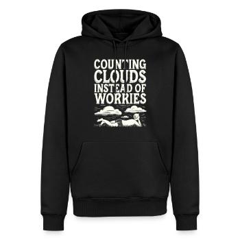 Wolkenblick, Entspannender Himmel, Verträumte - Männer Premium Bio Hoodie - Schwarz - Vorne - Nico (187cm)