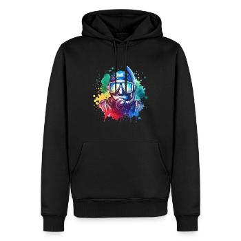 Plongeurs - Sweat à capuche Premium bio Homme - noir - Devant - Nico (187cm)