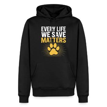Freiwillige Tierrettung Animal Shelter Heroes - Männer Premium Bio Hoodie - Schwarz - Vorne - Nico (187cm)