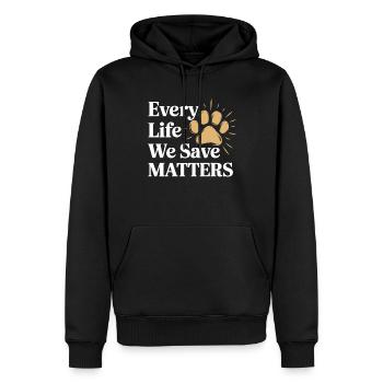 Freiwillige Tierrettung Animal Shelter Heroes - Männer Premium Bio Hoodie - Schwarz - Vorne - Nico (187cm)