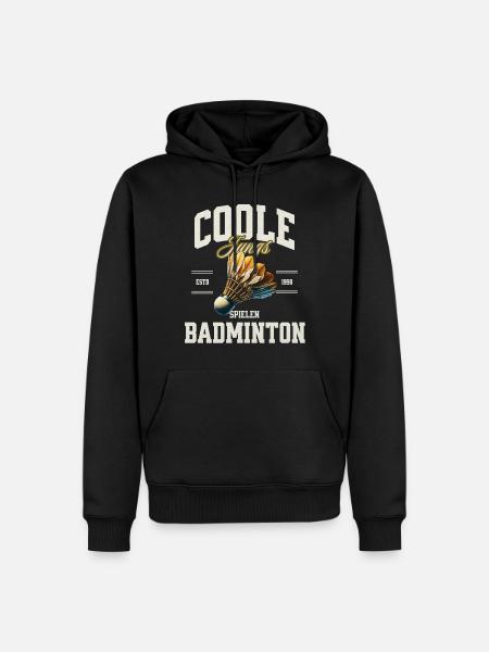 Badminton - Männer Premium Bio Hoodie - Schwarz