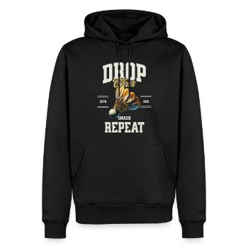 Badminton - Männer Premium Bio Hoodie - Schwarz - Vorne - Nico (187cm)