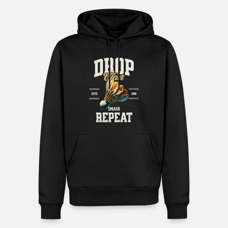 Badminton - Männer Premium Bio Hoodie - Schwarz