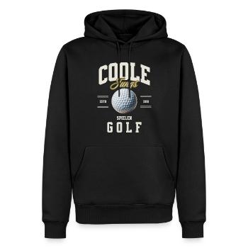Golf - Männer Premium Bio Hoodie - Schwarz - Vorne - Nico (187cm)