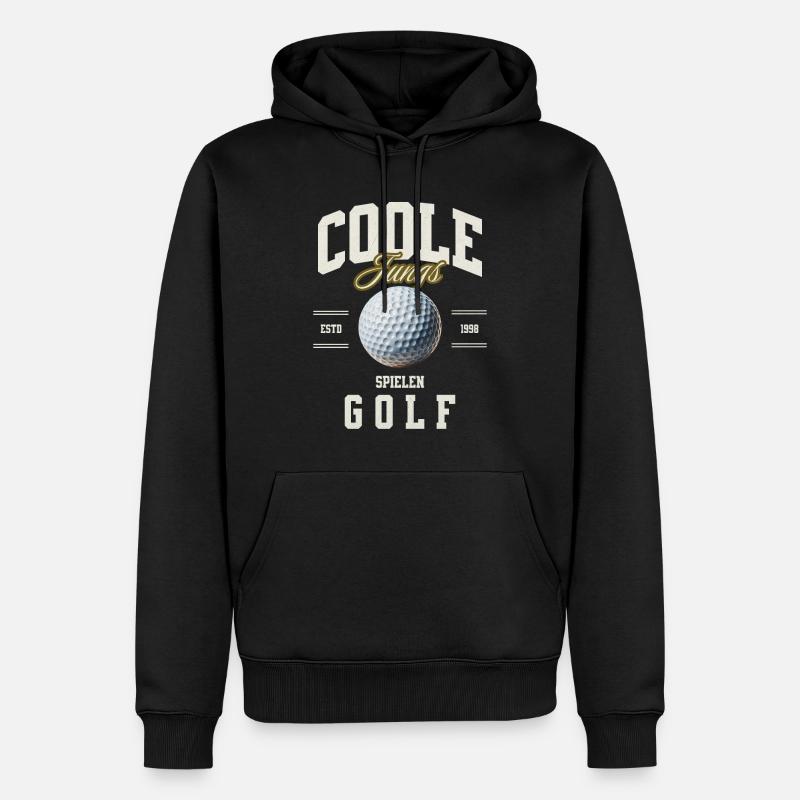 Golf - Männer Premium Bio Hoodie - Schwarz