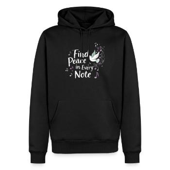 Musicothérapie, Guérison émotionnelle, Relaxation - Sweat à capuche Premium bio Homme - noir - Devant - Nico (187cm)
