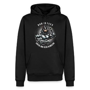 Doberman Loyal to the End Chemise pour chien musclé - Sweat à capuche Premium bio Homme - noir - Devant - Nico (187cm)
