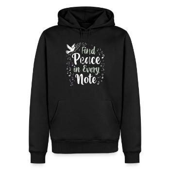 Musicothérapie, Guérison émotionnelle, Relaxation - Sweat à capuche Premium bio Homme - noir - Devant - Nico (187cm)