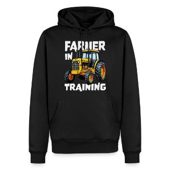 Landwirt in Ausbildung Landwirtschaftlicher Traktorliebhaber - Männer Premium Bio Hoodie - Schwarz - Vorne - Nico (187cm)