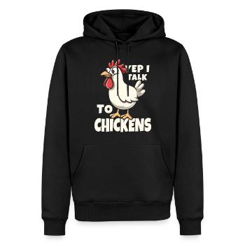 , je parle aux poulets - Cadeau drôle de fermier avicole - Sweat à capuche Premium bio Homme - noir - Devant - Nico (187cm)