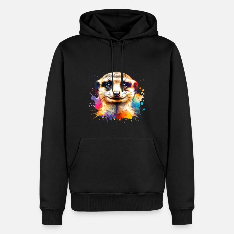 Erdmännchen - Männer Premium Bio Hoodie - Schwarz