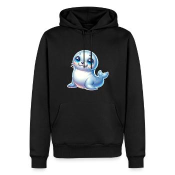 Sceau d’étanchéité - Sweat à capuche Premium bio Homme - noir - Devant - Nico (187cm)