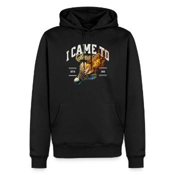 Badminton - Männer Premium Bio Hoodie - Schwarz - Vorne - Nico (187cm)