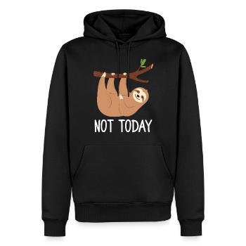 Pas aujourd’hui drôle paresseux amoureux paresseux Animal - Sweat à capuche Premium bio Homme - noir - Devant - Nico (187cm)