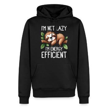 I'm Not Lazy, I'm Energy Efficient Sloth Humor - Men’s Premium Organic Hoodie - black - Front - Nico (187cm)