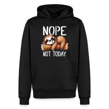 Nö, nicht heute, faules Faultier, Humor, lustiges Tier - Männer Premium Bio Hoodie - Schwarz - Vorne - Nico (187cm)