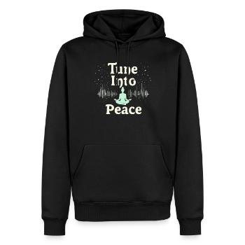 Musicothérapie, Guérison émotionnelle, Relaxation - Sweat à capuche Premium bio Homme - noir - Devant - Nico (187cm)