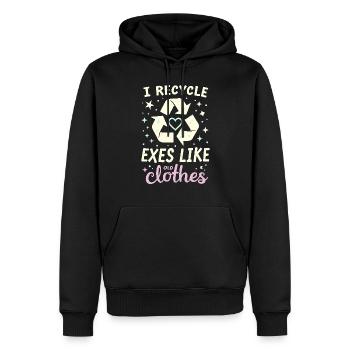 Séparation, autonomisation, amour de soi, nouveaux départs - Sweat à capuche Premium bio Homme - noir - Devant - Nico (187cm)