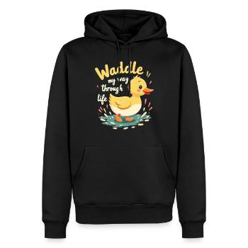 Animaux de la ferme, amateurs de canards, canards de basse-cour - Sweat à capuche Premium bio Homme - noir - Devant - Nico (187cm)