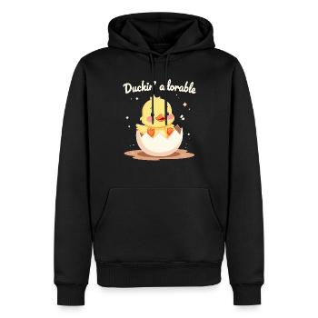 Animaux de la ferme, amateurs de canards, canards de basse-cour - Sweat à capuche Premium bio Homme - noir - Devant - Nico (187cm)