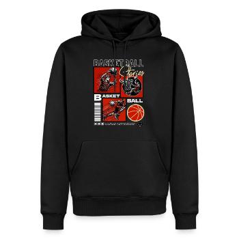 Basket-ball Joueurs de basket-ball - Sweat à capuche Premium bio Homme - noir - Devant - Nico (187cm)