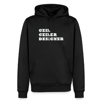Designer Spruch - Männer Premium Bio Hoodie - Schwarz - Vorne - Nico (187cm)