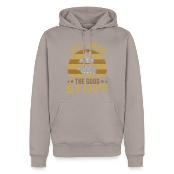 Ich Rauche nur das gute Zeug BBQ-Liebhaber - Männer Premium Bio Hoodie - Taupe - Vorne - Nico (187cm)