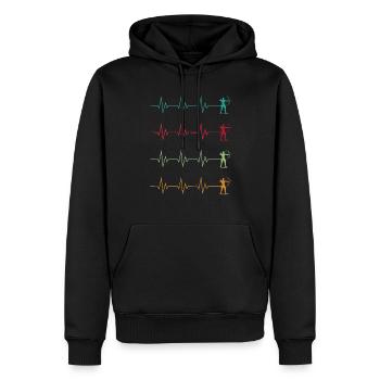 Bogenschütze Bogenschießen Sport Herzschlag - Männer Premium Bio Hoodie - Schwarz - Vorne - Nico (187cm)