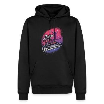 Juste une fille qui aime la gymnastique - Sweat à capuche Premium bio Homme - noir - Devant - Nico (187cm)