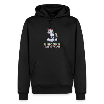 Mode Licorne activé - Sweat à capuche Premium bio Homme - noir - Devant - Nico (187cm)