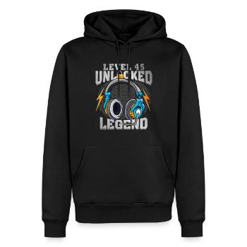 45. Geburtstag Gamer 45 Jahre - Männer Premium Bio Hoodie - Schwarz - Vorne - Nico (187cm)