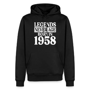 Legends Never Grow Old Birthday 1958 - Men’s Premium Organic Hoodie - black - Front - Nico (187cm)