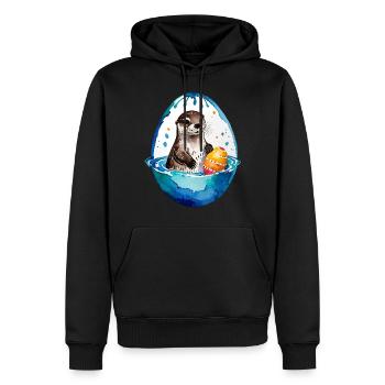 Otter Ostern Wasserfarben - Männer Premium Bio Hoodie - Schwarz - Vorne - Nico (187cm)
